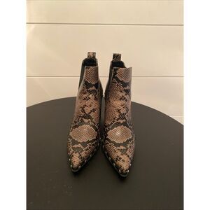 CHARLES by Charles David Duke Studded Chelsea Booties Dark Taupe Snake Print 6